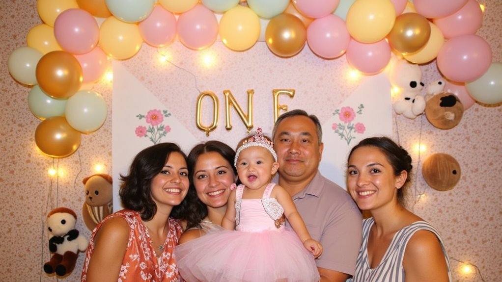 themed baby birthday photo booth